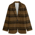 Boho Ethnic Pattern Print Women's Cotton Blazer