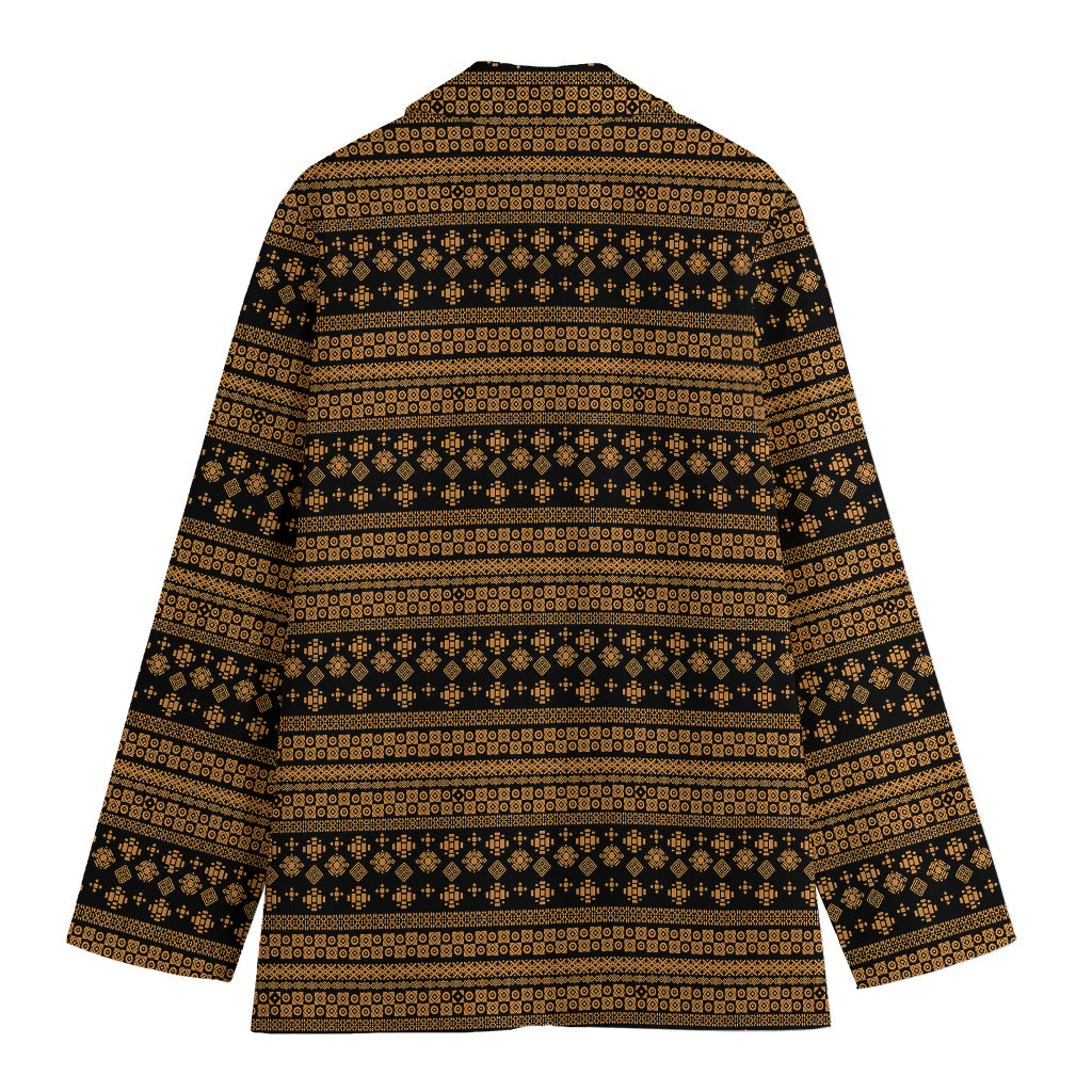 Boho Ethnic Pattern Print Women's Cotton Blazer