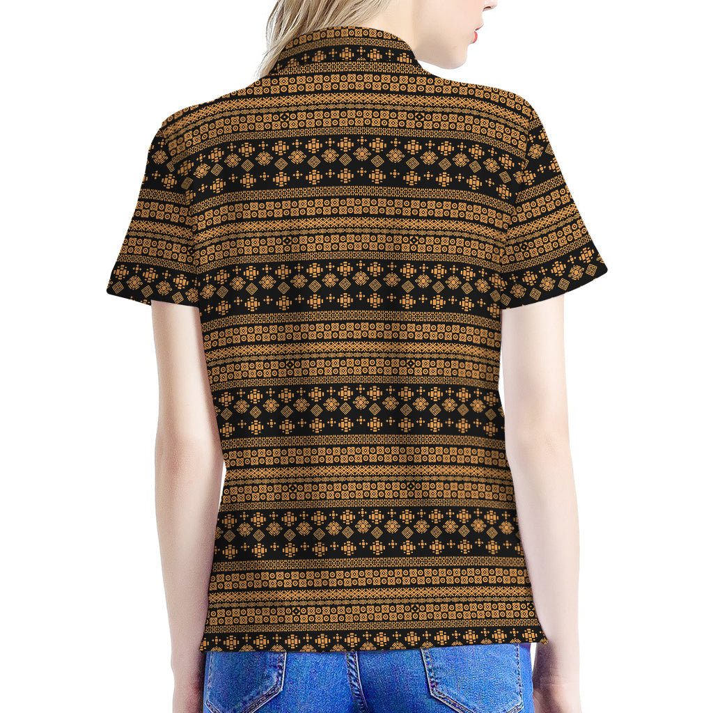 Boho Ethnic Pattern Print Women's Polo Shirt