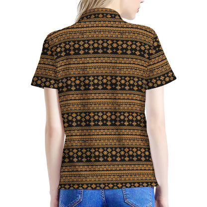 Boho Ethnic Pattern Print Women's Polo Shirt