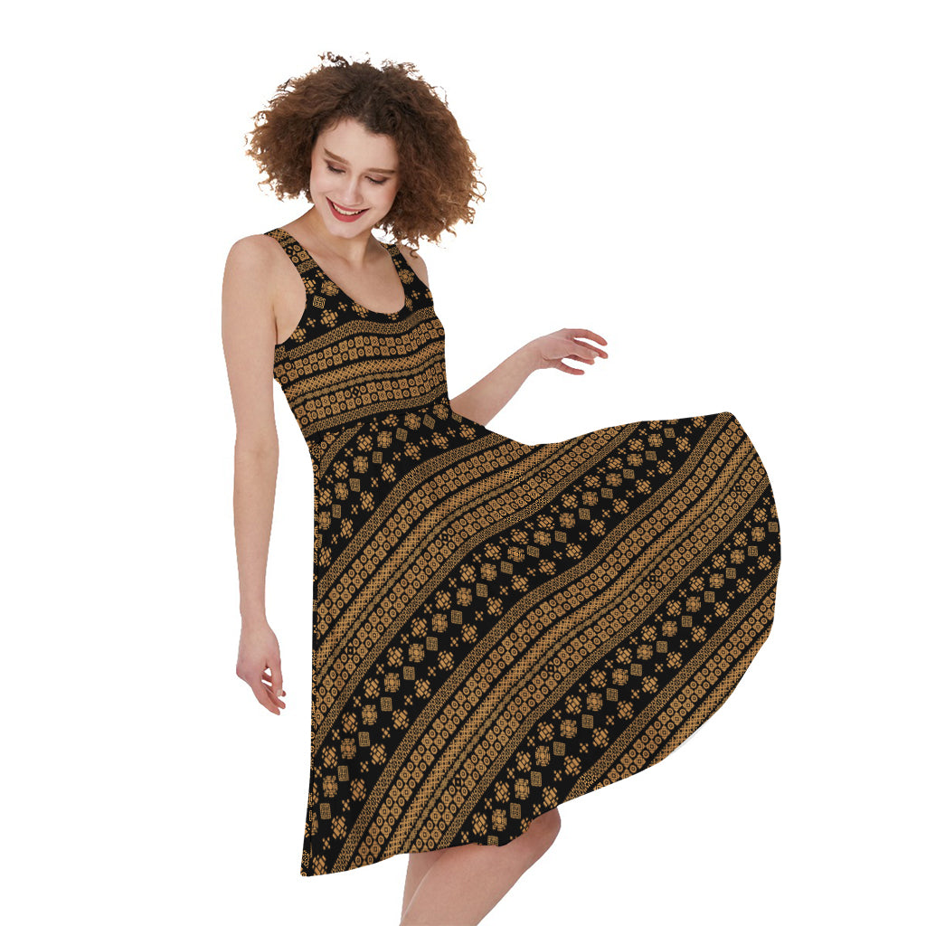 Boho Ethnic Pattern Print Women's Sleeveless Dress
