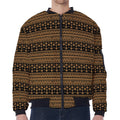 Boho Ethnic Pattern Print Zip Sleeve Bomber Jacket