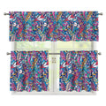 Boho Feather Pattern Print 3 Piece Kitchen Curtains
