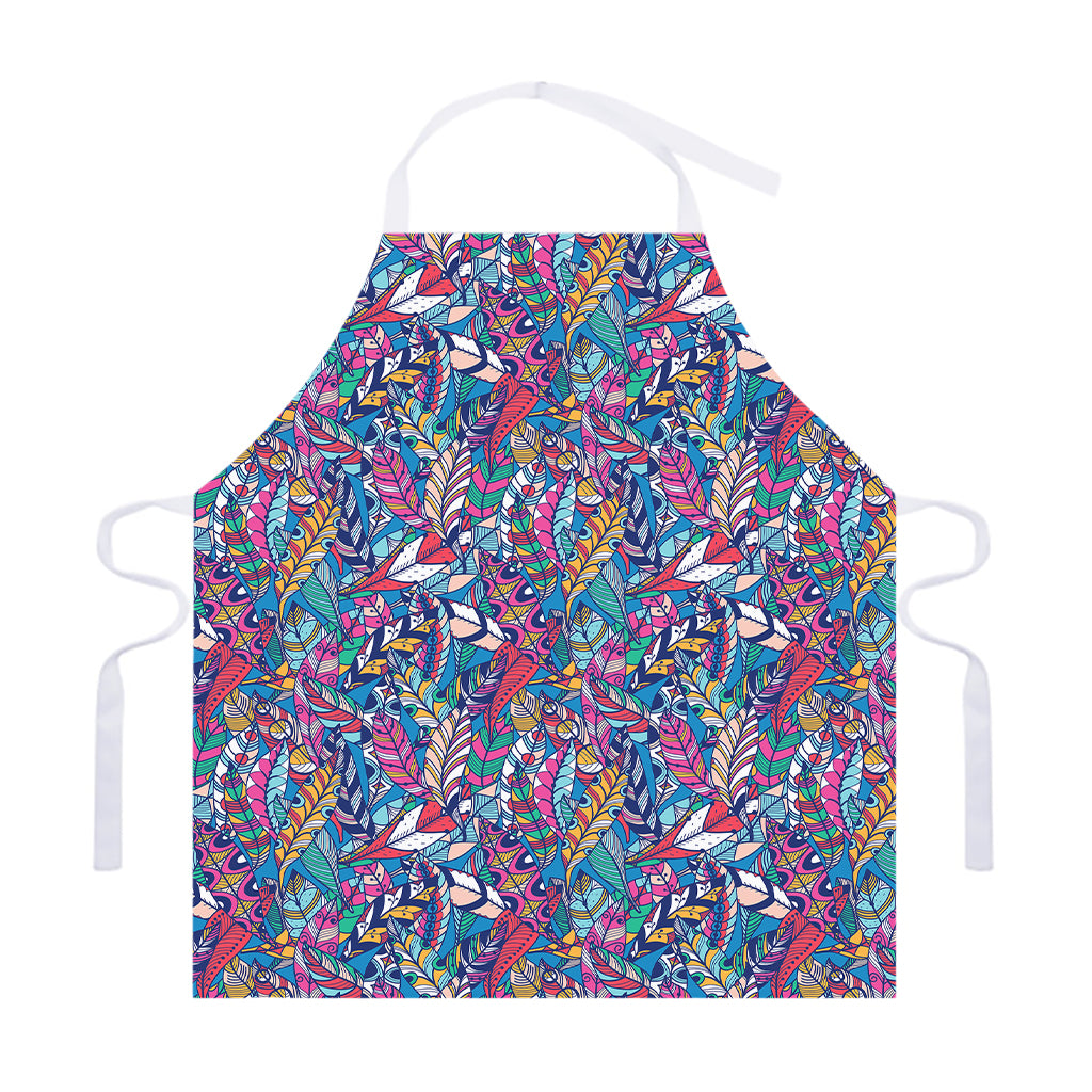 Boho Feather Pattern Print Adjustable Apron