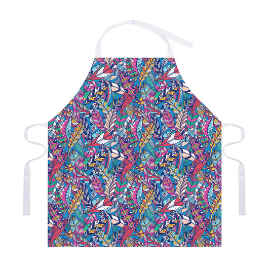 Boho Feather Pattern Print Adjustable Apron