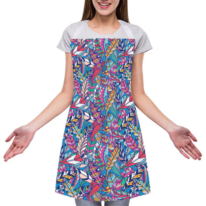 Boho Feather Pattern Print Adjustable Apron
