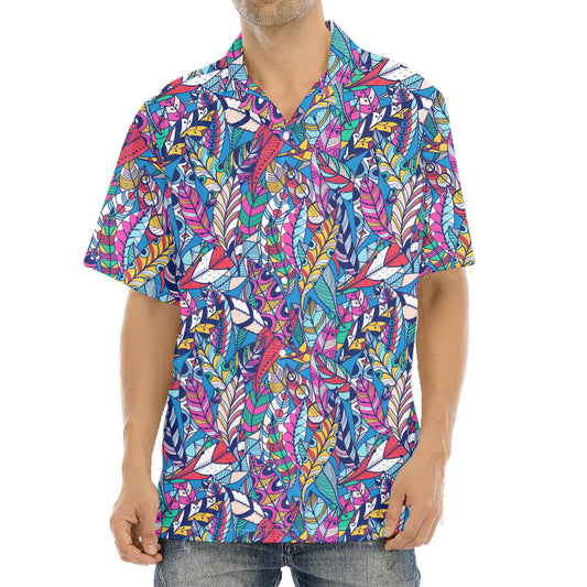 Boho Feather Pattern Print Aloha Shirt