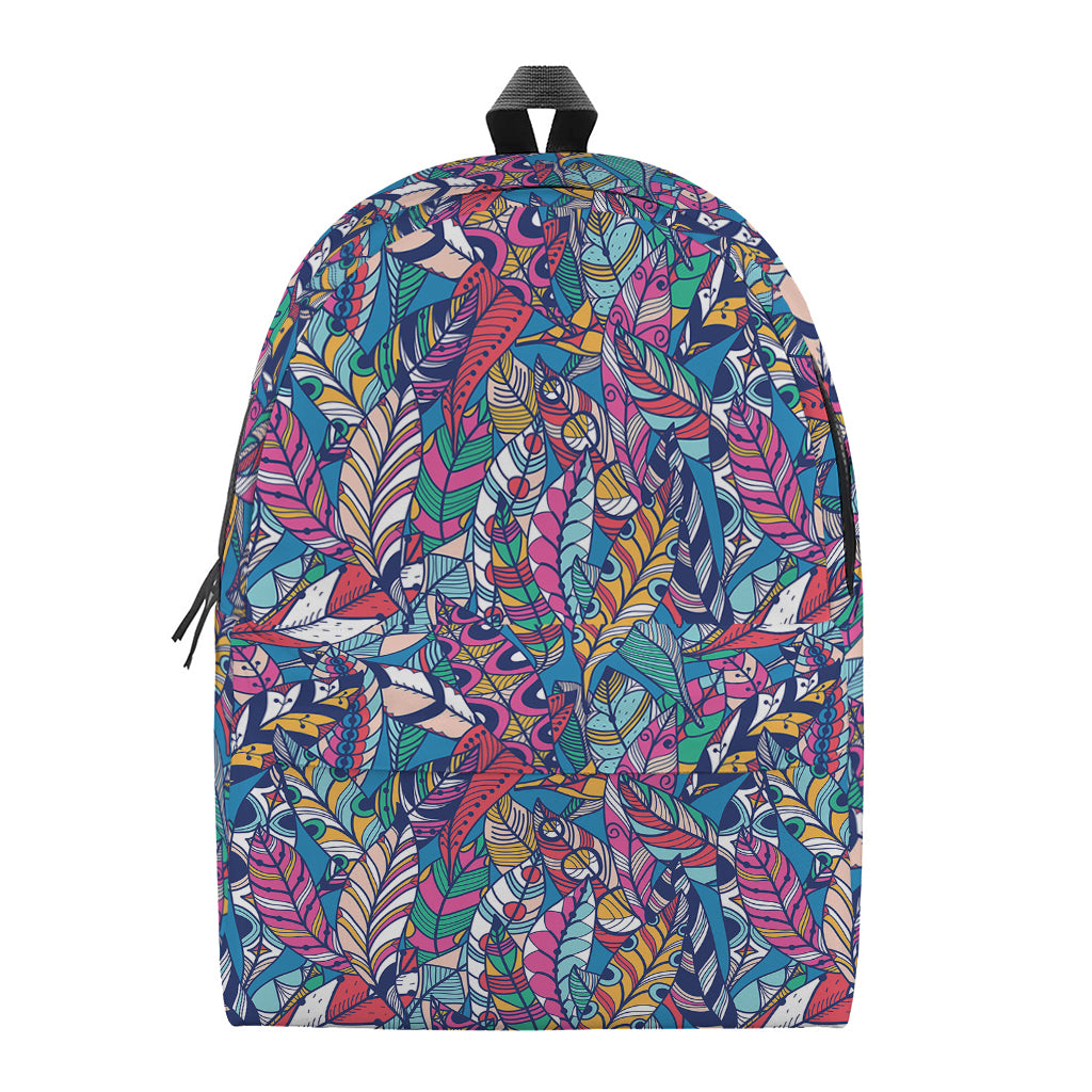 Boho Feather Pattern Print Backpack
