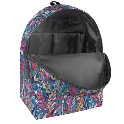 Boho Feather Pattern Print Backpack