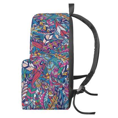 Boho Feather Pattern Print Backpack