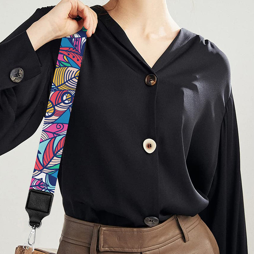 Boho Feather Pattern Print Bag Strap