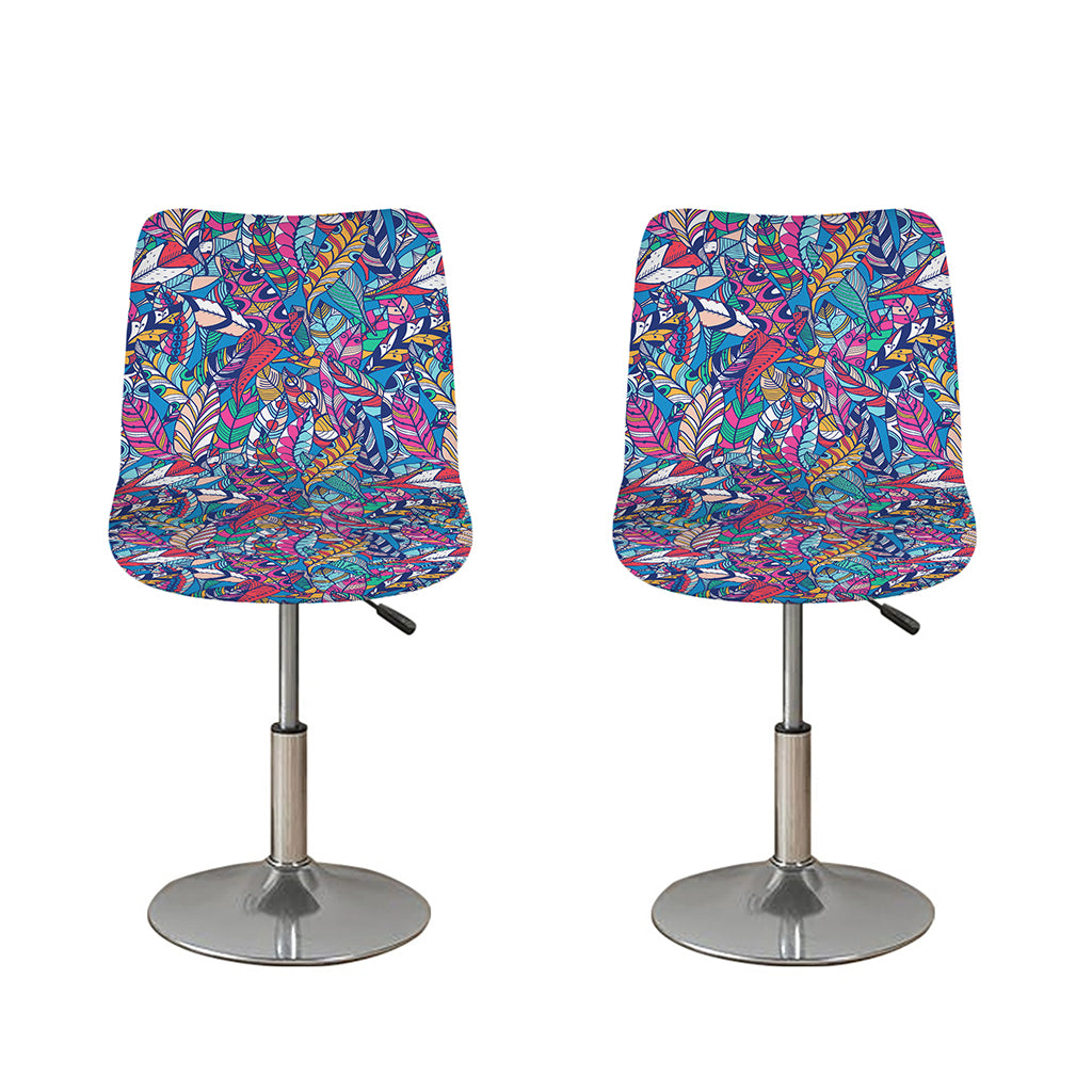 Boho Feather Pattern Print Bar Stool Covers
