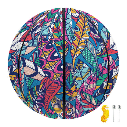Boho Feather Pattern Print Basketball