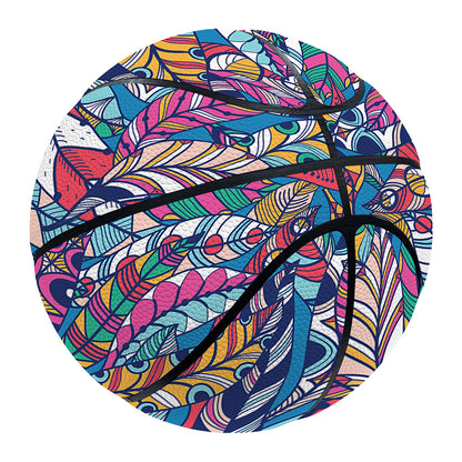 Boho Feather Pattern Print Basketball