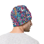 Boho Feather Pattern Print Beanie