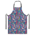 Boho Feather Pattern Print Bib Apron With Pocket