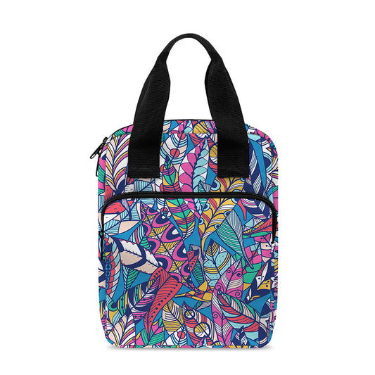 Boho Feather Pattern Print Bible Tote Bag