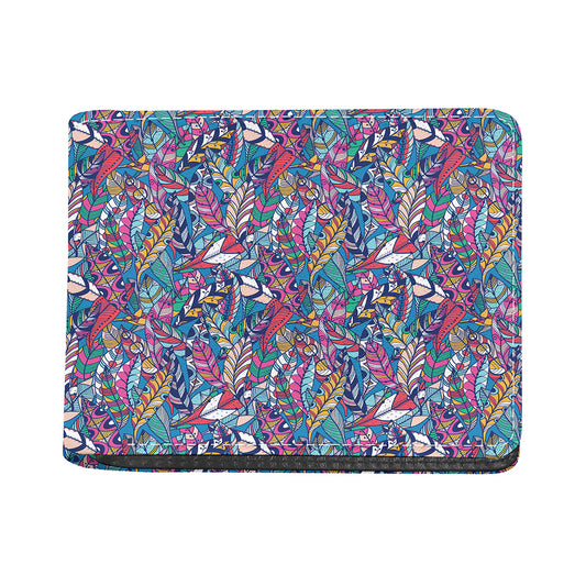 Boho Feather Pattern Print Bifold Wallet