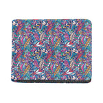 Boho Feather Pattern Print Bifold Wallet