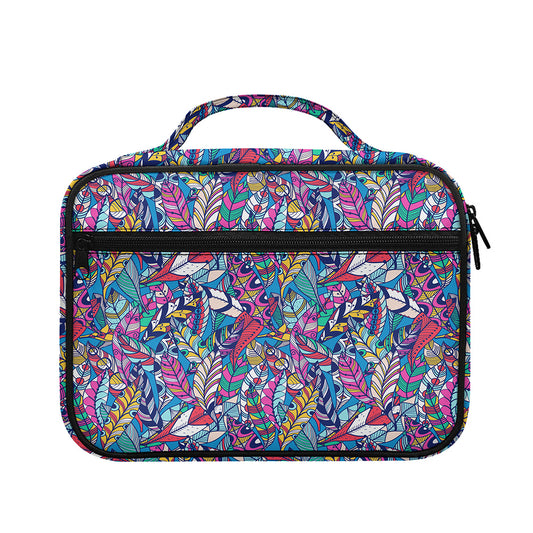 Boho Feather Pattern Print Briefcase Bible Bag