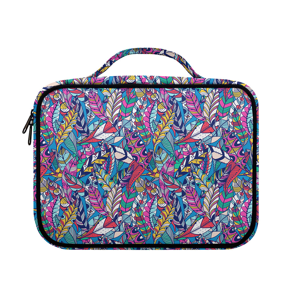 Boho Feather Pattern Print Briefcase Bible Bag