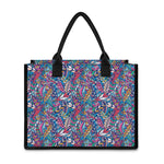 Boho Feather Pattern Print Canvas Tote Bag