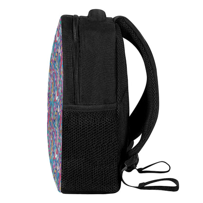 Boho Feather Pattern Print Casual Backpack