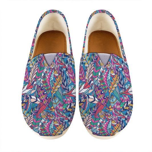 Boho Feather Pattern Print Casual Shoes