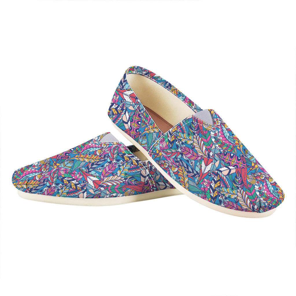 Boho Feather Pattern Print Casual Shoes