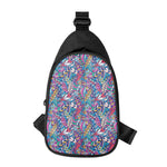 Boho Feather Pattern Print Chest Bag