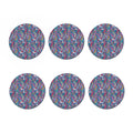 Boho Feather Pattern Print Coaster Set