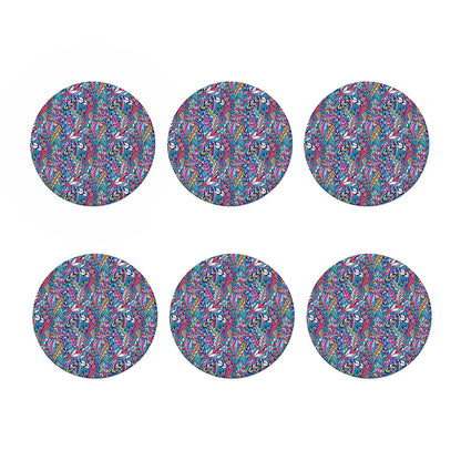 Boho Feather Pattern Print Coaster Set