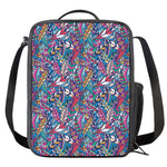 Boho Feather Pattern Print Crossbody Lunch Bag