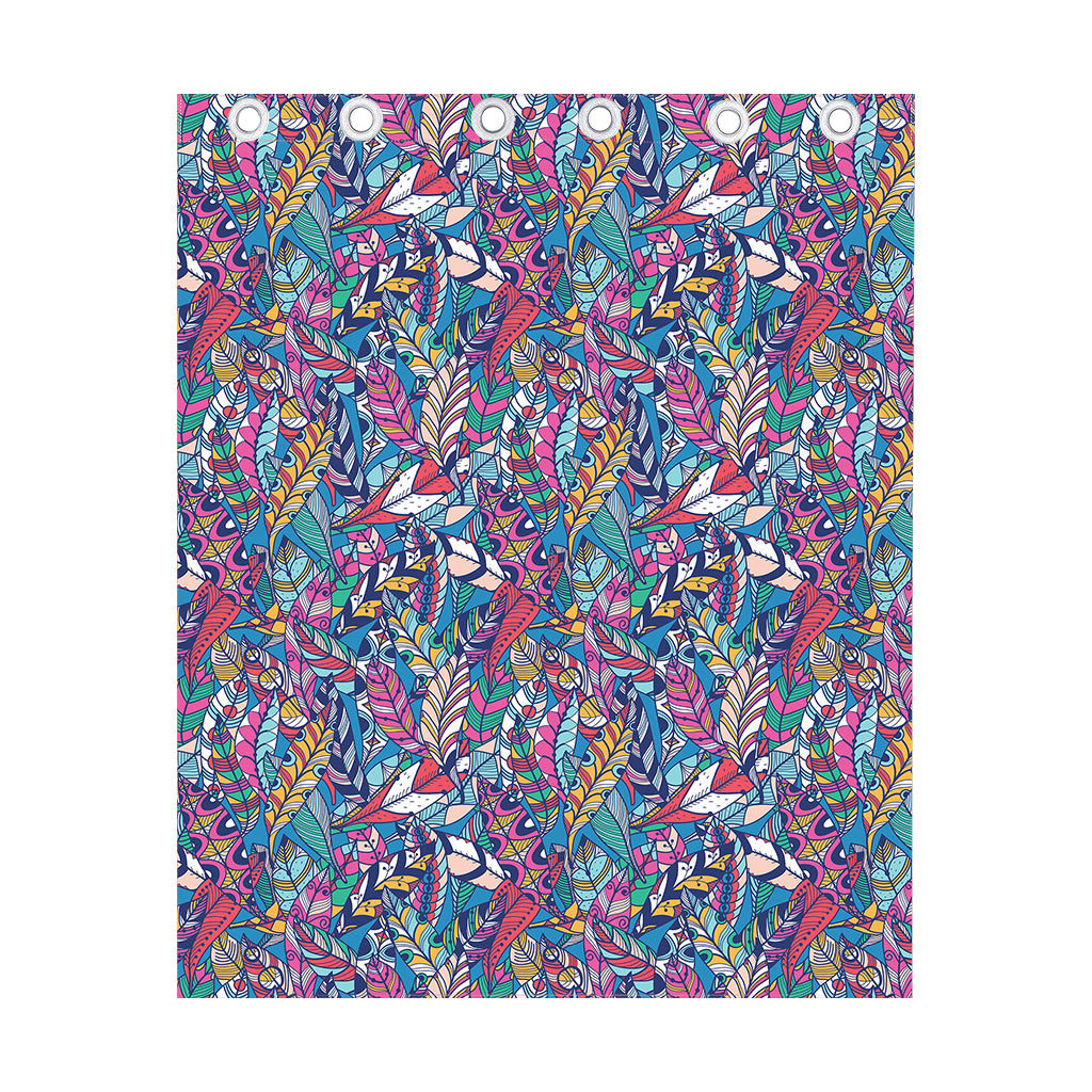 Boho Feather Pattern Print Curtain