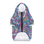 Boho Feather Pattern Print Dog Zip Up Hoodie