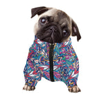 Boho Feather Pattern Print Dog Zip Up Jacket