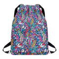 Boho Feather Pattern Print Drawstring Backpack