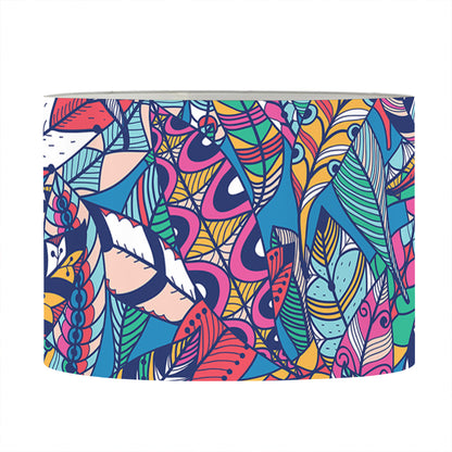 Boho Feather Pattern Print Drum Lamp Shade