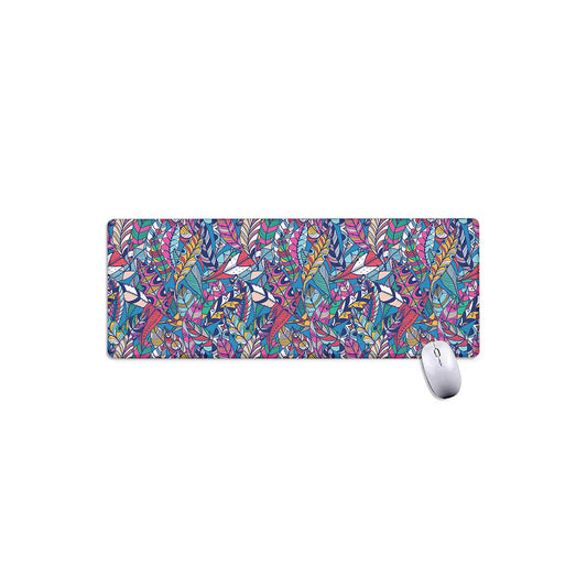 Boho Feather Pattern Print Extended Mouse Pad