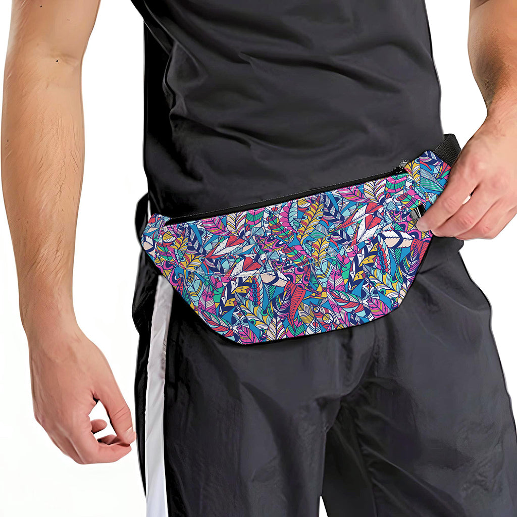 Boho Feather Pattern Print Fanny Pack