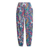 Boho Feather Pattern Print Fleece Lined Knit Pants