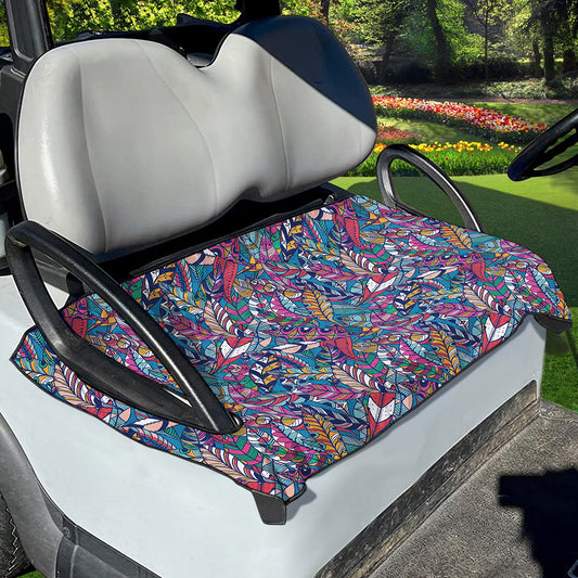 Boho Feather Pattern Print Golf Cart Seat Cover