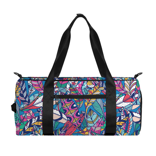 Boho Feather Pattern Print Gym Bag