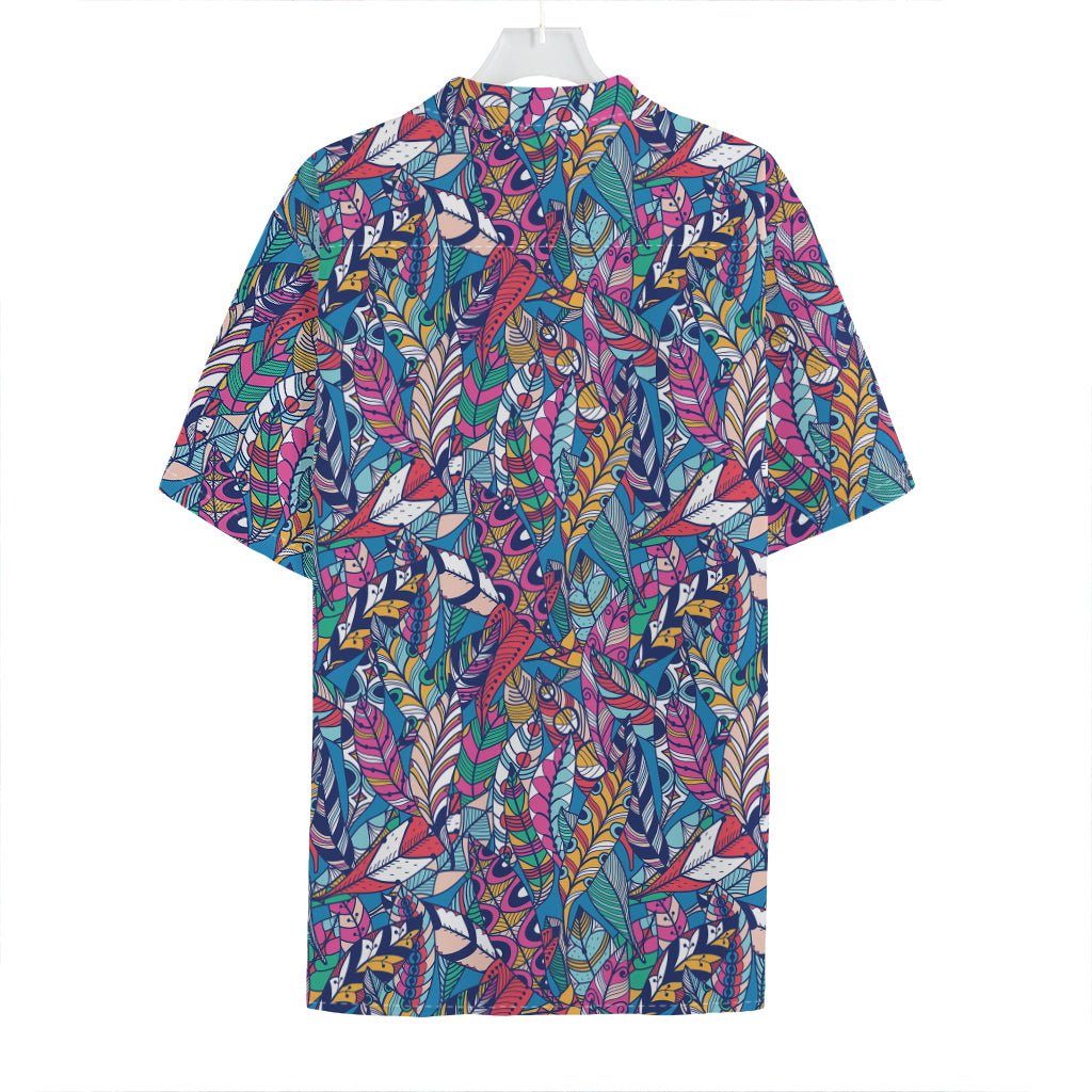 Boho Feather Pattern Print Hawaiian Shirt