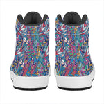 Boho Feather Pattern Print High Top Leather Sneakers