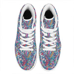 Boho Feather Pattern Print High Top Leather Sneakers