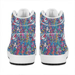 Boho Feather Pattern Print High Top Leather Sneakers