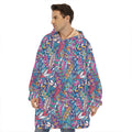 Boho Feather Pattern Print Hoodie Blanket