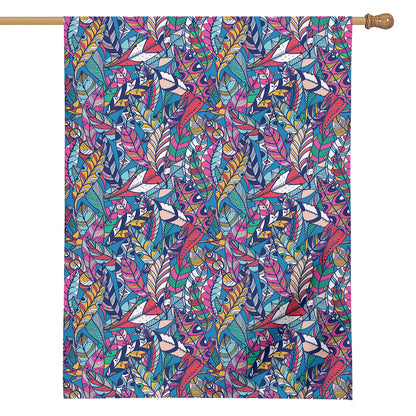 Boho Feather Pattern Print House Flag