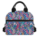 Boho Feather Pattern Print Insulated Lunch Bag